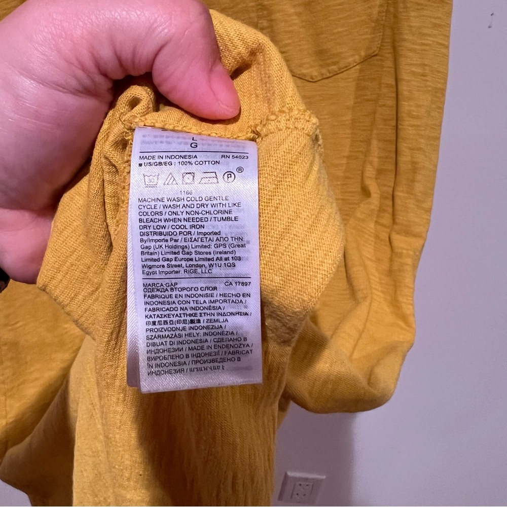 Gap Mustard Yellow Women's T-Shirt Dress - Picture 3 of 4